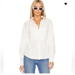 Sovere Revolve women’s capture white corset top buttons size L